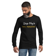 Load image into Gallery viewer, &quot;IT&#39;S PERSONAL&quot; / White &amp; Gold Unisex Long Sleeve Tee (2 Colors)
