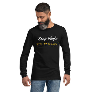 "IT'S PERSONAL" / White & Gold Unisex Long Sleeve Tee (2 Colors)