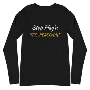 "IT'S PERSONAL" / White & Gold Unisex Long Sleeve Tee (2 Colors)