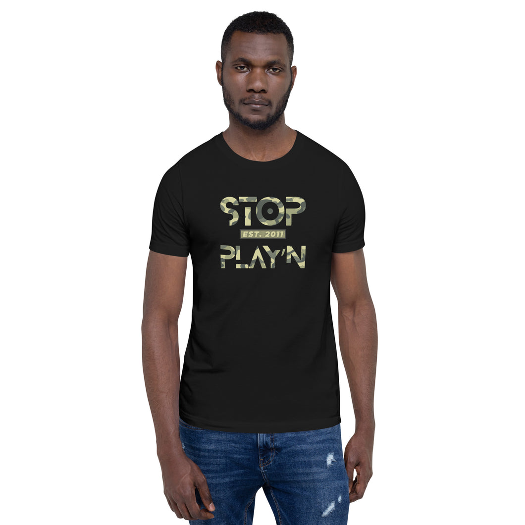 Stop Play'n Camo (Light Green) Unisex t-shirt